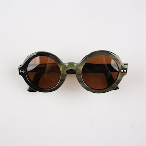 Grandes montures de lunettes rondes vintage rondes et épaisses en corne naturelle véritable faites à la main - Hommes - Femmes - 100 % corne véritable