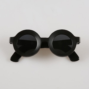 Grandes montures de lunettes rondes épaisses faites à la main en corne de buffle naturelle véritable - Noir piano - Hommes - Femmes - 100 % corne véritable