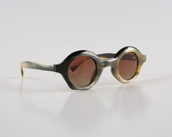 Handgefertigte Natur Horn-Brille mit Vintage Style Horn-Rahmen