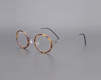 Vintage Lightweight Titanium Oval Round Glasses - Prescription lenses - Mens Glasses Retro