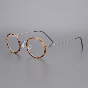 Vintage Lightweight Titanium Oval Round Glasses - Prescription lenses - Mens Glasses Retro