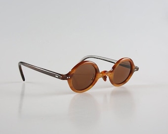 Gafas de sol redondas de cuerno de ámbar hechas a mano: monturas de estilo vintage