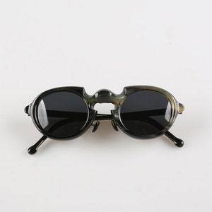 Montures de lunettes vintage extravagantes rondes épaisses faites à la main en corne naturelle véritable - Hommes - Femmes - 100 % corne véritable