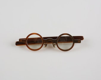 Genuine Natural Horn Handmade Small Round Thick Glasses Frames Sunglasses with Nose Pads - Dark Amber Horn - Men - Women - 100% Genuine Horn