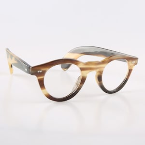 Véritable Corne de Yak Naturelle Faite à la Main Style Japonais Rétro Rivets Lunettes Cadres - Hommes - Femmes - 100% Véritable Corne de Taureau