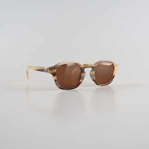 Lunettes de soleil en corne naturelle véritable rivetées à la main, montures de lunettes en corne de buffle - Hommes - Femmes - 100 % Corne véritable