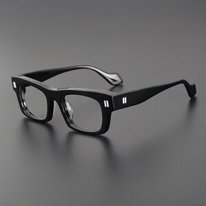 Vintage japanischen Stil Acetat große breite handgefertigte Rahmen Brille verschiedene Farben Korrekturgläser Schwarz