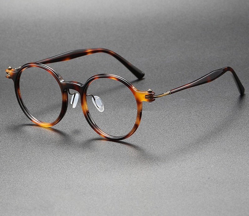 Vintage Italian style Lightweight Titanium and Acetate Glasses Frames Prescription lenses Unisex Glasses Retro Tortoise