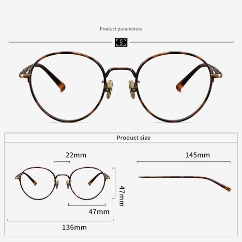 Vintage Masunaga style Titanium Round Acetate Handmade Frames Glasses shops - Different Colors - Prescription lenses - Mens Glasses Retro