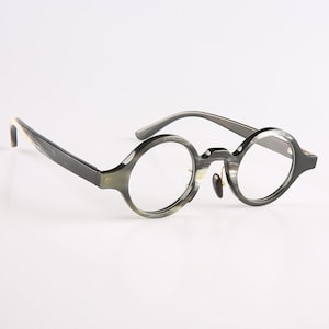 Véritable Corne Naturelle Faite à la Main Ronde Artistique - Plaquettes de Nez - Montures de Lunettes Lunettes de Soleil - Homme - Femme - 100% Corne Véritable