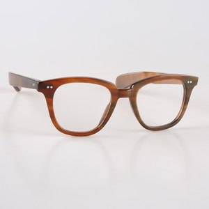 Monture de lunettes papillon à deux rivets en corne naturelle véritable faite à la main - Couleur corne ambre foncé - Homme - Femme - Corne de taureau 100% véritable