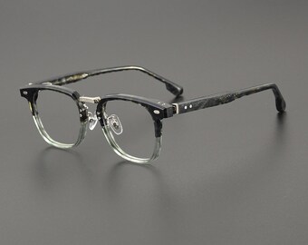 Vintage japanischen Stil handgefertigte Titan und Acetat Classic Frames Brille - verschiedene Farben - Korrekturgläser -