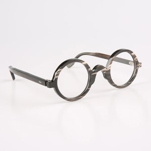 Genuine Natural Horn Handmade Round Elegant Glasses Frames Sunglasses - Black Natural  - Men - Women - 100% Genuine Horn