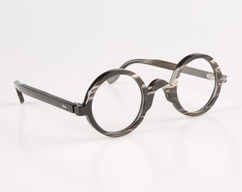 Handgefertigte Runde Horn Brillengestelle: Vintage Style Brillen