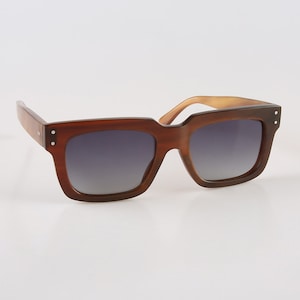 Montures de lunettes de style rétro vintage en corne naturelle véritable faites à la main - Rouge indien - Hommes - Femmes - Corne 100% véritable - Rivets