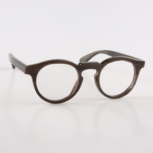 Monture de lunettes fine en corne naturelle véritable faite à la main – Couleur corne de café foncé – Homme – Femme – 100 % corne de taureau véritable.