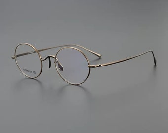 Lunettes de vue vintage japonaises en titane ovales légères classiques faites à la main - Différentes couleurs - Verres correcteurs -