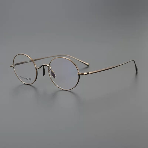 Vintage Japanese style Titanium Oval Lightweight Classic Handmade Frames Glasses - Different Colors -  Prescription lenses -