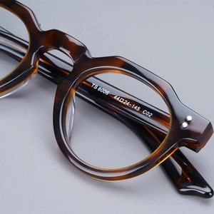 Vintage Japanese Style Acetate Classic Polygon Handmade Frames Glasses ...