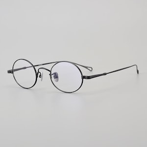 Retro japanischer Stil leichte klassische kleine ovale Titan-Brille verschiedene Farben Brillen mit Stärke Herren Brille Retro Schwarz