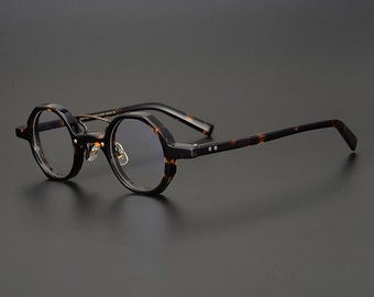 Vintage Japanese style Acetate Round Handmade Frames Glasses - Different Colors -  Prescription lenses -