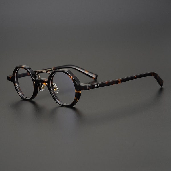 Vintage Japanese style Acetate Round Handmade Frames Glasses - Different Colors -  Prescription lenses -