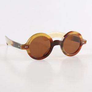 Handmade Round Horn Sunglasses: Tortoise Frames, Vintage Style