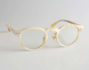 Echtes Naturhorn Handgemachte dünne kleine Brillengestelle - weiße Hornfarbe - Männer - Frauen - 100% echtes Bull Horn
