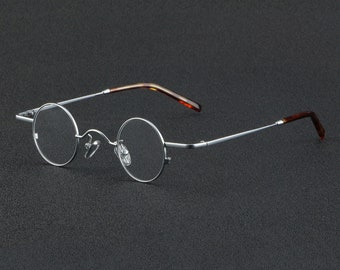 Petites lunettes rondes et légères de style japonais rétro en titane - Différentes couleurs - Verres correcteurs - Lunettes de soleil homme rétro