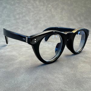 Véritable corne de buffle noire naturelle faite main style japonais rétro rivets montures de lunettes - hommes - femmes - 100 % corne véritable