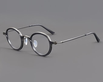 Vintage italienischer Stil Titan Acetat Handgemachte Brillengestelle - Verschiedene Farben - Rezeptlinsen - Herren Brille Retro