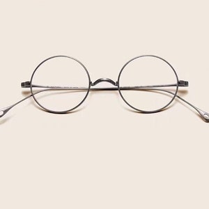 Petites lunettes rondes en titane léger de style japonais rétro - Lunettes Lennon - Verres correcteurs - Lunettes rétro pour hommes