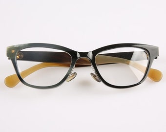 Cuerno de búfalo natural genuino hecho a mano único ojo de gato 1950s estilo gafas marcos - hombres - mujeres - 100% cuerno genuino