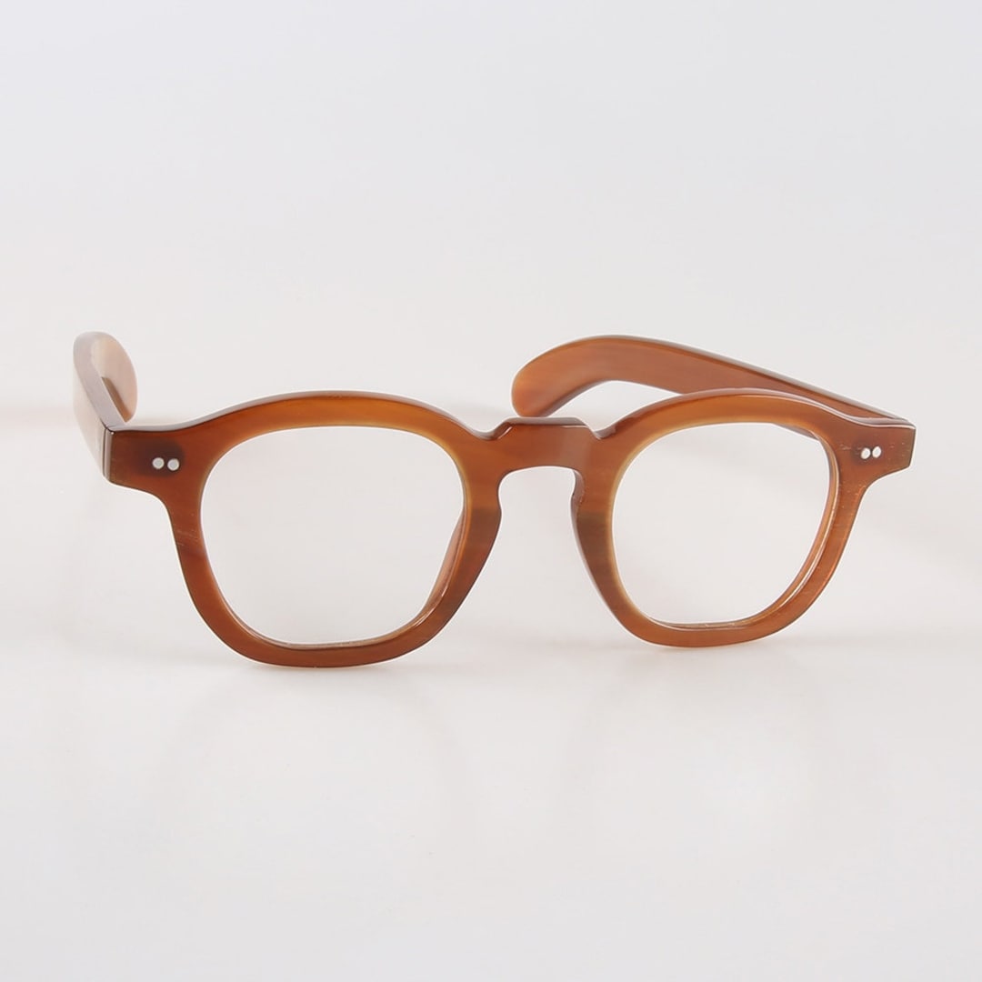 Genuine Natural Horn Handmade Woody Allen Style Glasses Frames Amber