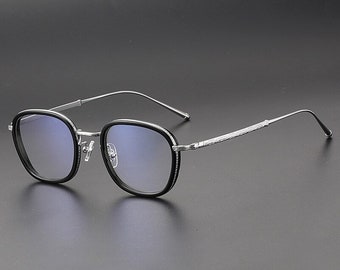 Vintage style Titanium Acetate Handmade Frames Glasses - Different Colors -  Prescription lenses - Mens Glasses Retro