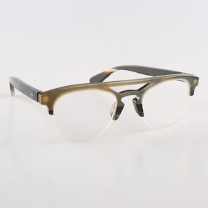 Cadres de lunettes de style classique faits à la main en corne de buffle naturelle véritable - Plaquettes de nez - Hommes Unisexe