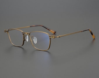 Vintage Japanese style Titanium Comfortable Lightweight Classic Handmade Frames Glasses - Different Colors -  Prescription lenses -