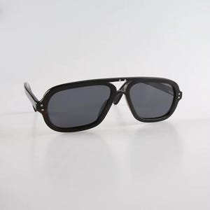 Lunettes de soleil aviateur pilotes extra larges faites main en corne naturelle véritable à double faisceau - Hommes - Femmes - 100 % Corne véritable
