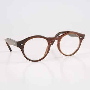 Montures de lunettes fines courbées faites à la main en corne naturelle véritable - Couleur corne de café foncé - Hommes - Femmes - Corne de taureau 100% véritable