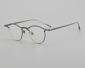 Lunettes rétro en titane légères à sourcils de style japonais - Différentes couleurs - Verres de correction - Lunettes de vue rétro pour homme