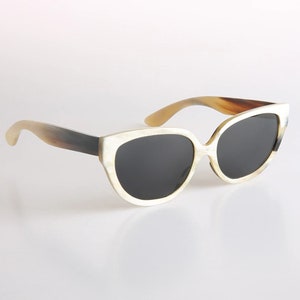 Corne de buffle naturelle authentique Fait à la main Unique Cat Eye 1950s Grace Kelly style Lunettes Montures - Hommes - Femmes - 100% Corne Véritable