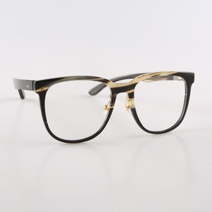 Véritable corne naturelle faite à la main grandes montures de lunettes élégantes - Couleur miel et corne de yak noire - Hommes - Femmes - Corne de taureau 100% authentique