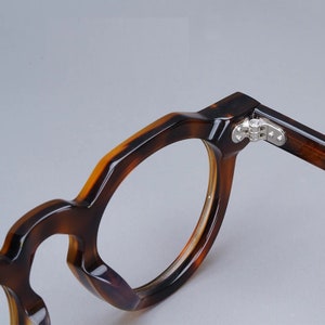 Vintage japanischer Stil Acetat klassische Polygon handgefertigte Rahmen Brille verschiedene Farben Korrektionsgläser Bild 8