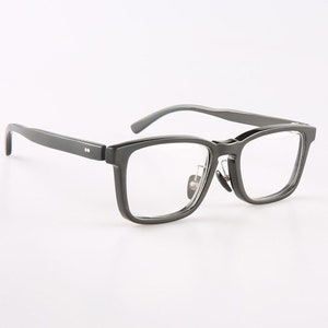 Grandes montures de lunettes vintage rectangulaires faites main en corne naturelle véritable - Noir piano - Homme - Femme - 100 % corne véritable