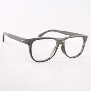 Grandes grandes montures de lunettes vintage faites à la main en corne naturelle véritable - Corne noire miel - Hommes - Femmes - 100 % corne véritable