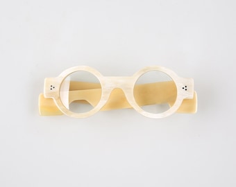 Handgefertigte Runde Horn Brillengestelle: Vintage Style Unisex Brille