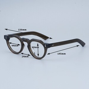Vintage japanischer Stil Acetat klassische Polygon handgefertigte Rahmen Brille verschiedene Farben Korrektionsgläser Bild 9