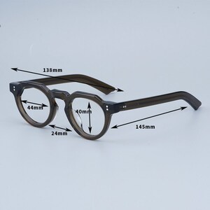 vintage style japonais Acetate Classic Polygon Handmade Frames Glasses Différentes couleurs Lentilles de prescription image 9