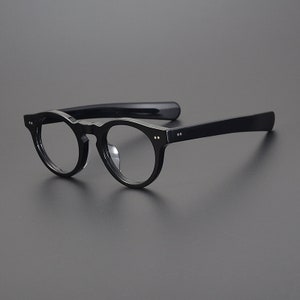 Vintage japanischen Stil Acetat Brillengestell Gläser gerade Bügel verschiedene Farben Korrekturgläser Black