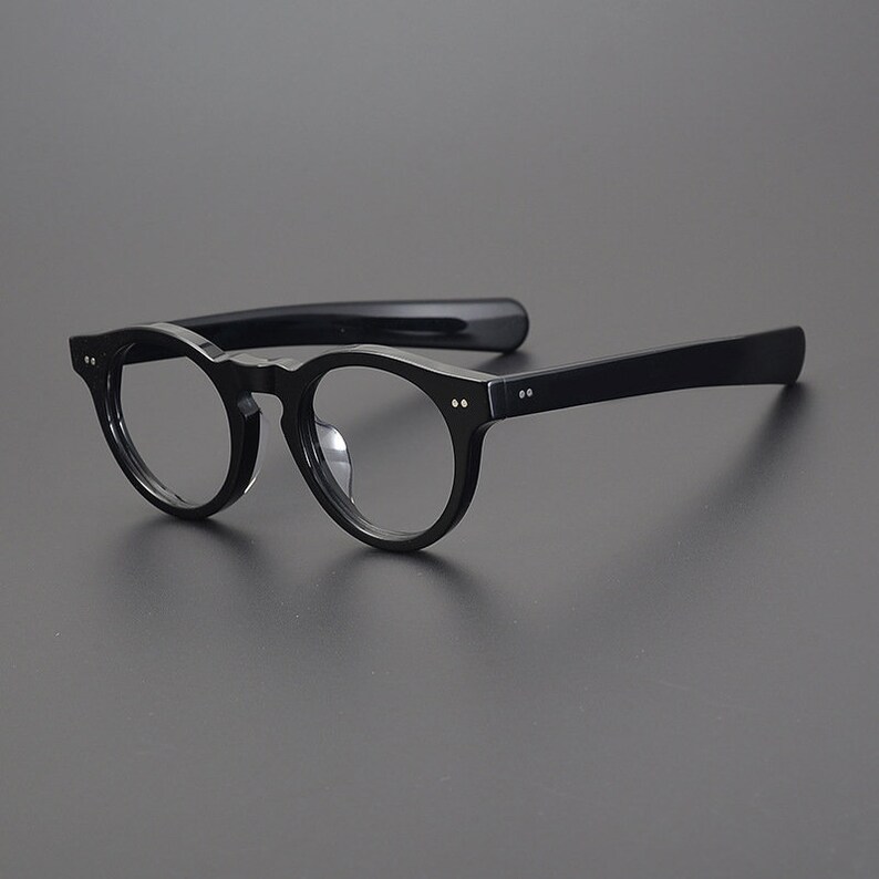 Vintage japanischen Stil Acetat Brillengestell Gläser gerade Bügel verschiedene Farben Korrekturgläser Black